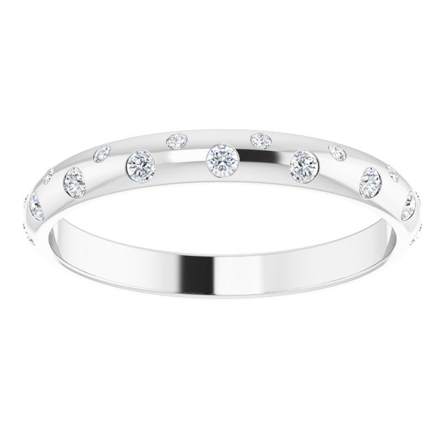 14K White 2.5 mm Round French-Set Anniversary Band Mounting