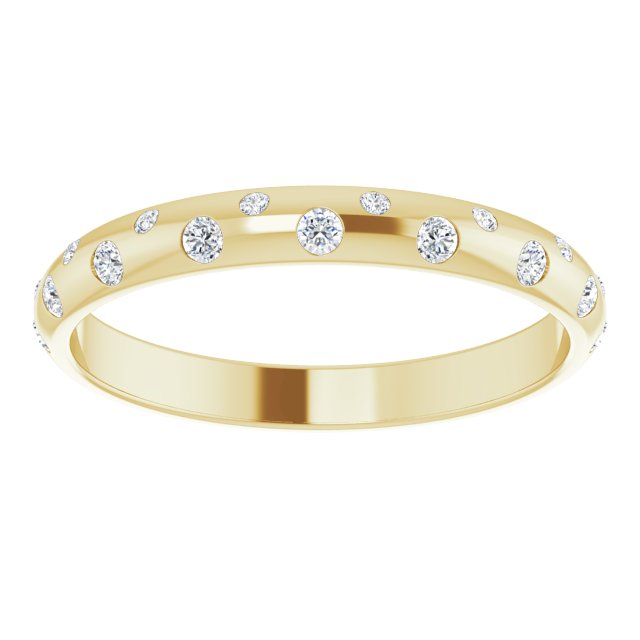 14K Yellow 2.5 mm Round French-Set Anniversary Band Mounting