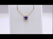 Load and play video in Gallery viewer, Princess Cut Gemstone Halo-Style Necklace
